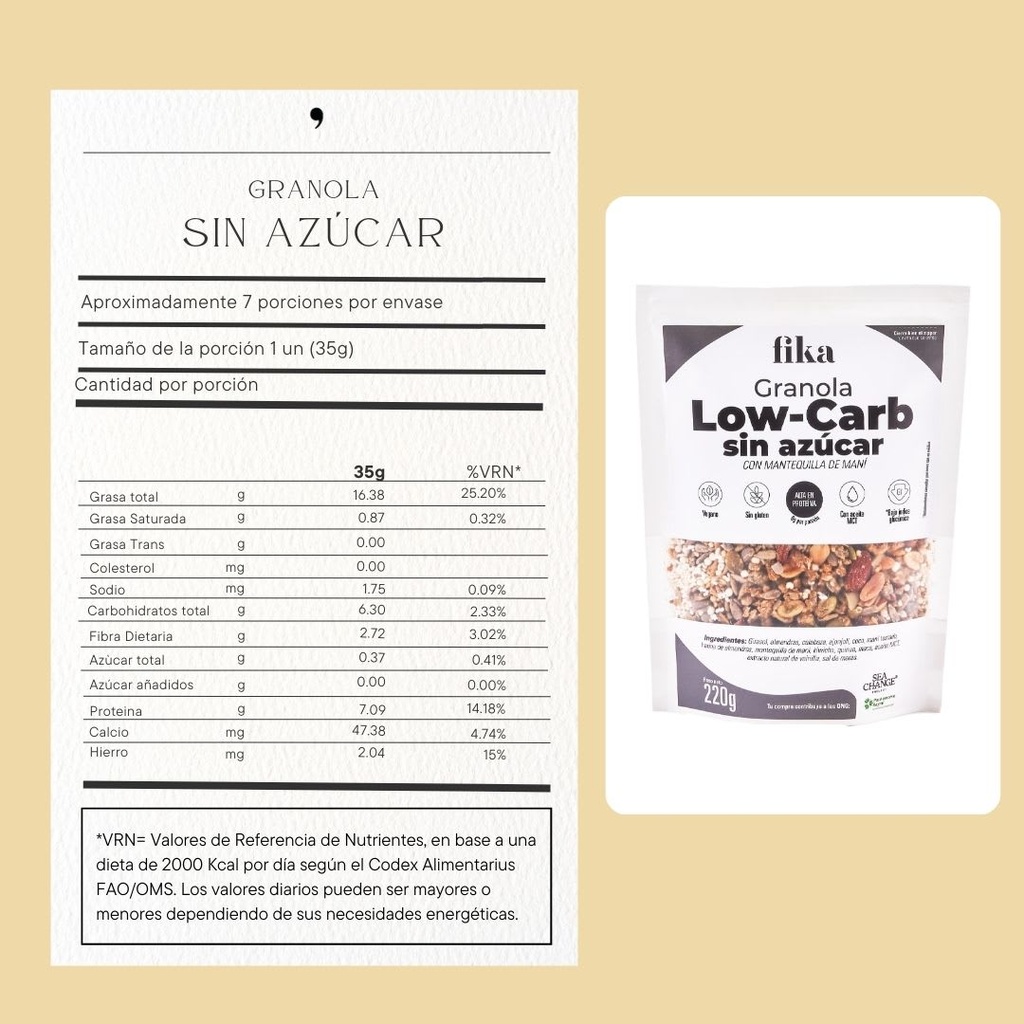 Granola sin azúcar